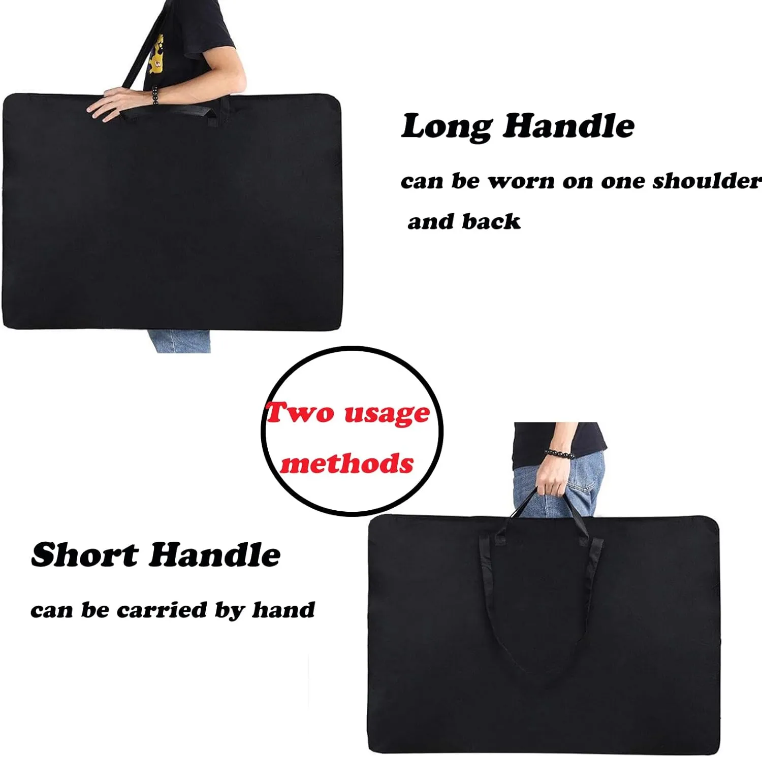 Aphse 2 Pack 24 * 36 Art Portfolio Bag, Art Portfolio Case with Nylon Shoulder, Light Weight Waterproof Poster Board Storage Bag, Art Portfolio Tote Bag Portfolio Folder for Artwork