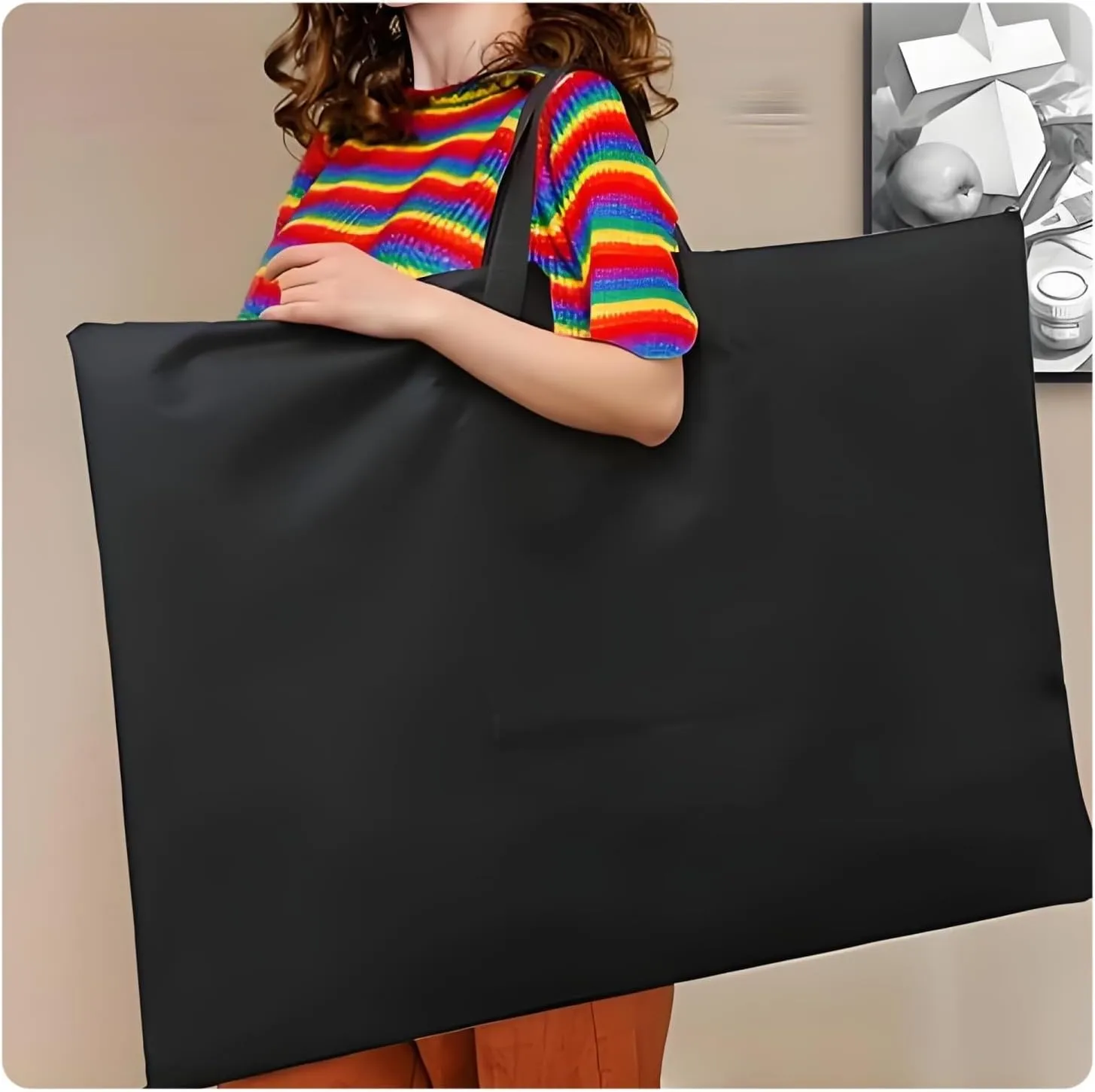 Aphse 2 Pack 24 * 36 Art Portfolio Bag, Art Portfolio Case with Nylon Shoulder, Light Weight Waterproof Poster Board Storage Bag, Art Portfolio Tote Bag Portfolio Folder for Artwork
