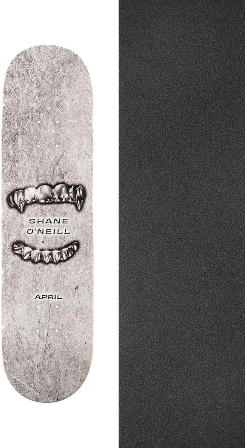 April Skateboards Shane O'Neill Grills Skateboard Deck - 8.25" x 31.92" with Black Magic Skateboard Griptape Black - Bundle of 2 Items