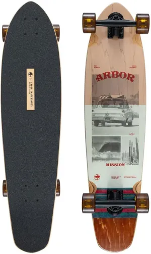 Arbor Mission Photo 35in Complete Skateboard - Complete Skate Cruiser - Perfect for Kids, Beginners, and Professional Skateboarders