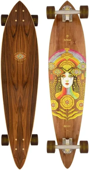 Arbor Solstice B4BC Fish 37in Performance Complete Longboard - Mellow Flex for Around Town Cruising and Lower Speed Carving.