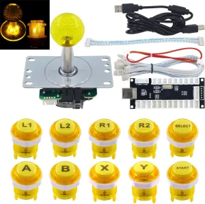 Arcade Game LED DIY Kit Mechanical Keyboard Switch Arcade LED Button LED Joystick Controller Zero Delay USB Encoder for PC MAME Retropie JAMMA