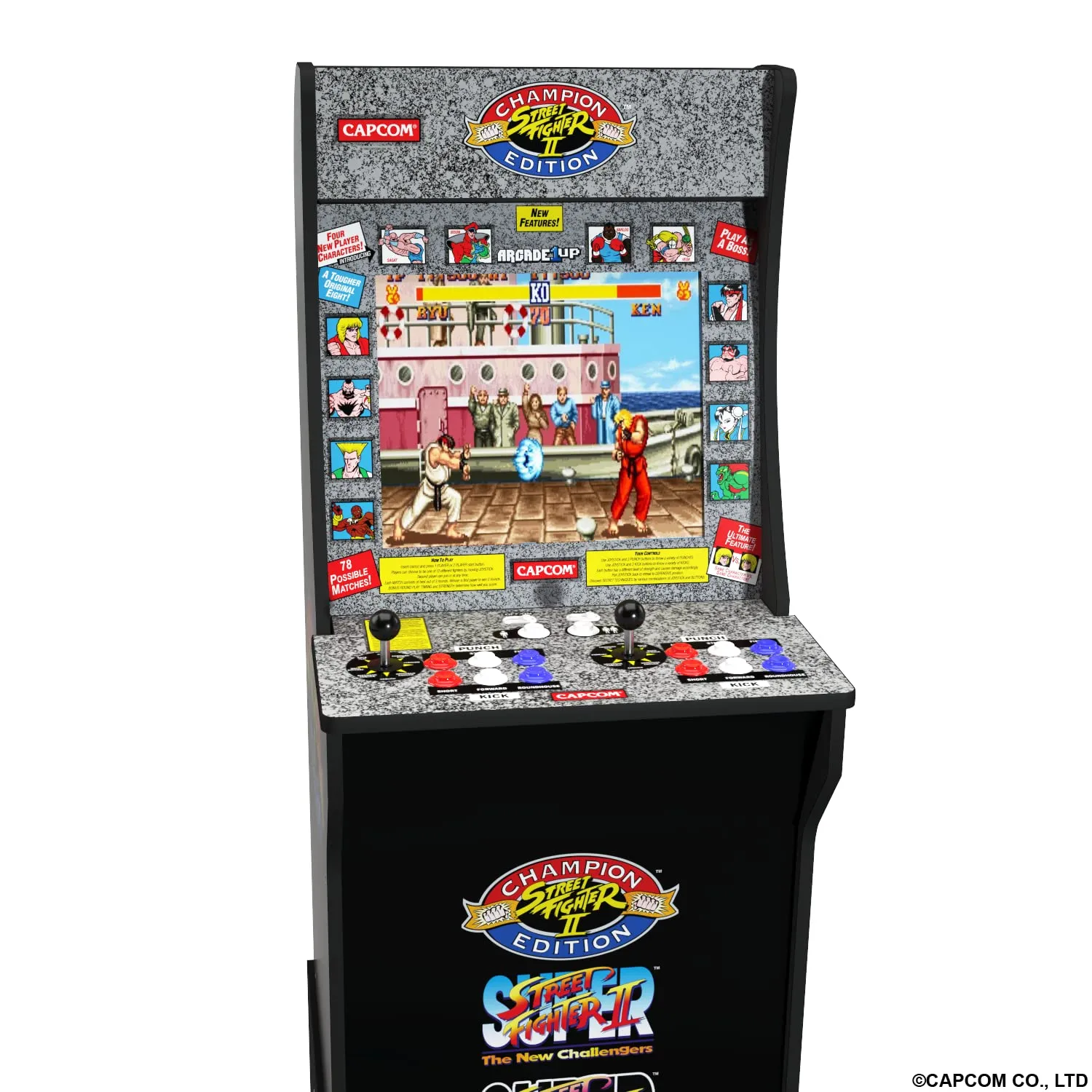 ARCADE1UP Street Fighter 2 - Classic 3-in-1 Home Arcade Cabinet with Licensed Riser