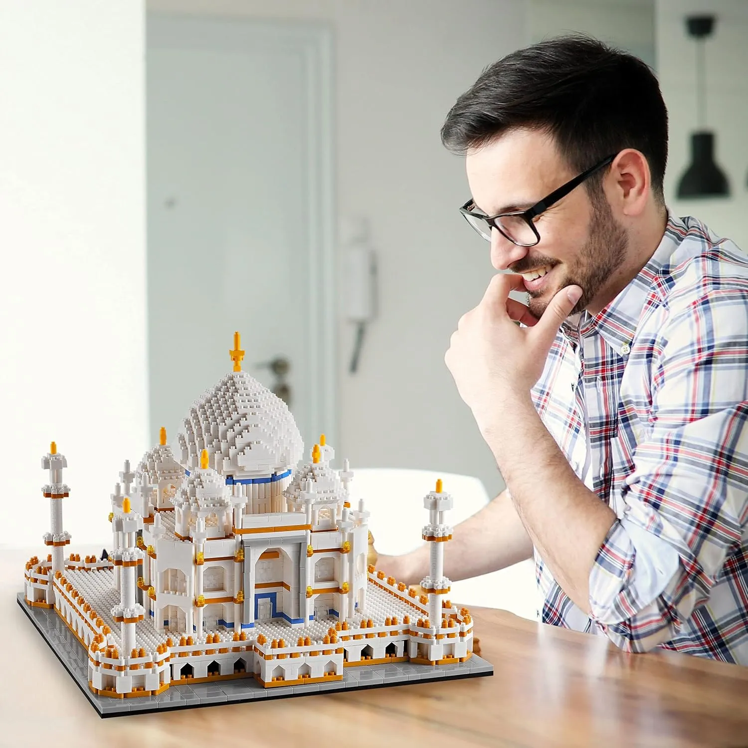 Architechture Series for Adults and Teens,Taj Mahal Building Set,Model Contruction Kit 3950 PCS,Micro Block Set,New Seven Wonders,Landmark Model