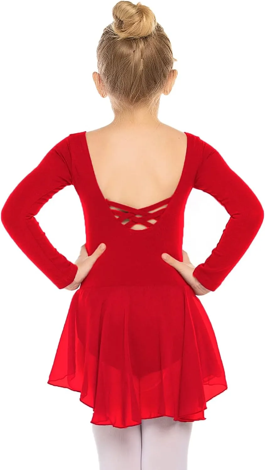 Arshiner Kids Girls Classic Long Sleeve Leotard Dance Ballet Dress