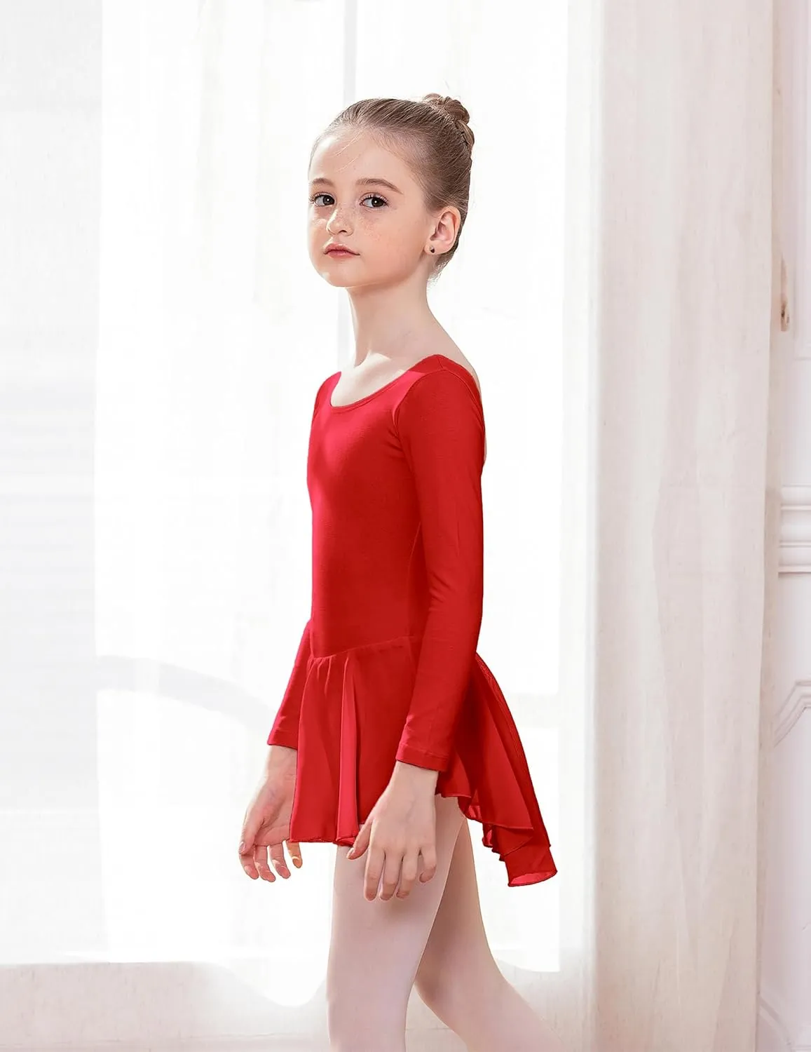 Arshiner Kids Girls Classic Long Sleeve Leotard Dance Ballet Dress