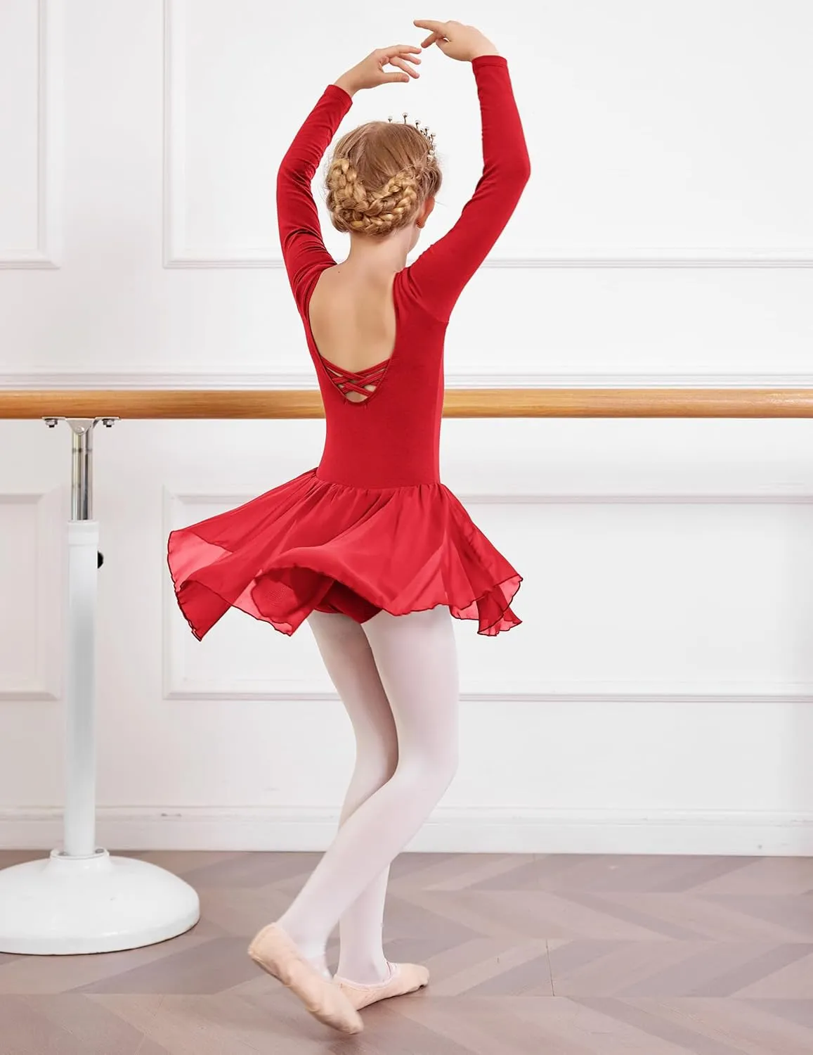 Arshiner Kids Girls Classic Long Sleeve Leotard Dance Ballet Dress