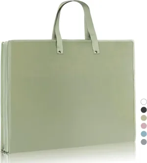 Art Portfolio Bags Storage Books (23.2 * 18.1inches) for Art Portfolio Folder, Posters Storage Bag with Zipper and Handle Mesh Folder Organizers for Poster, Painting Green