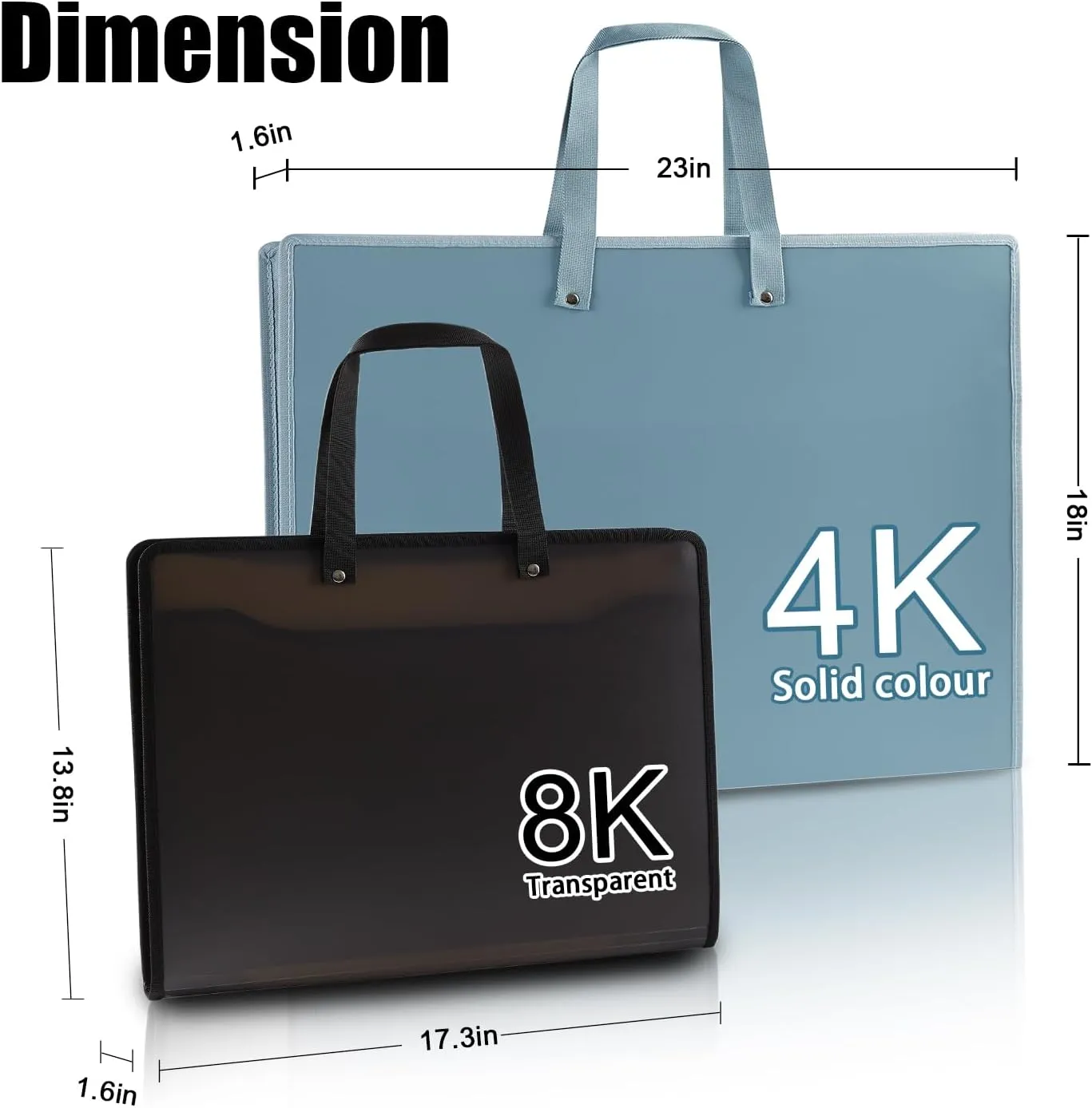 Art Portfolio Bags Storage Books (23.2 * 18.1inches) for Art Portfolio Folder, Posters Storage Bag with Zipper and Handle Mesh Folder Organizers for Poster, Painting Green