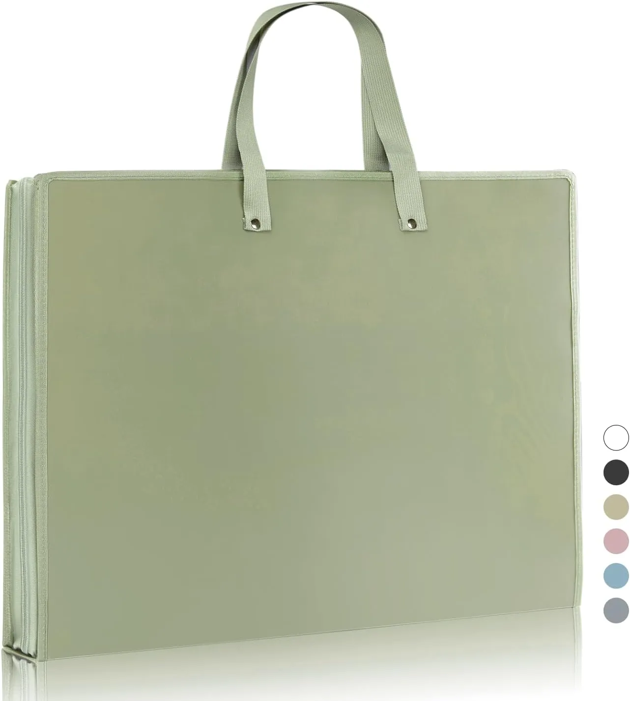 Art Portfolio Bags Storage Books (23.2 * 18.1inches) for Art Portfolio Folder, Posters Storage Bag with Zipper and Handle Mesh Folder Organizers for Poster, Painting Green
