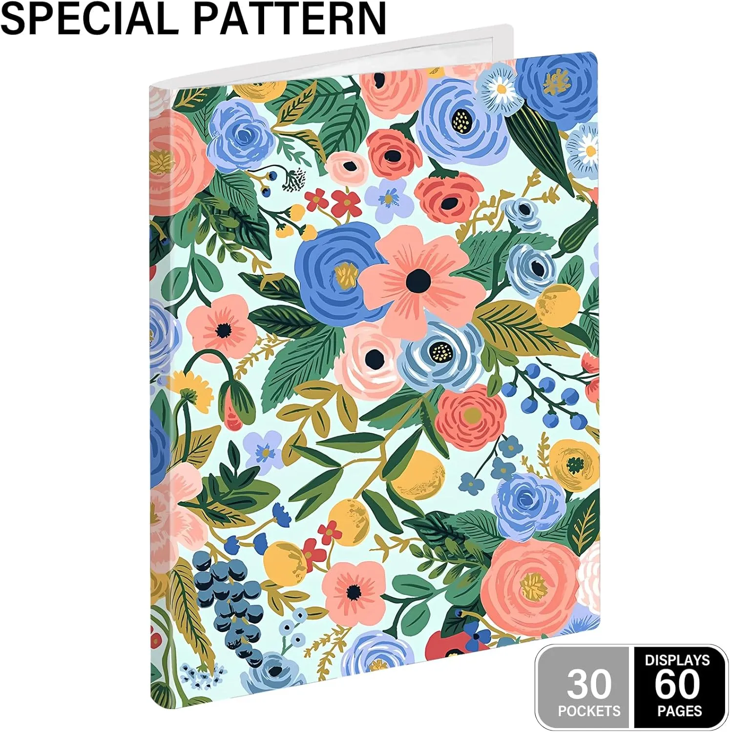 Art Portfolio Case - 30-Pocket 11x17 Folder for Artwork Display, 60 Pages, Binder Sleeves, Large Scrapbook, Sketch Art Presentation Book