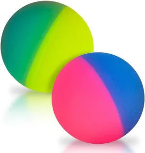 ArtCreativity 3 Inch ICY Bouncy Balls for Kids, Set of 2, Bouncing Balls with a Frosty Look and Extra-High Bounce, Frozen Birthday Party Favors, Goodie Bag Fillers, Fun Assorted Colors