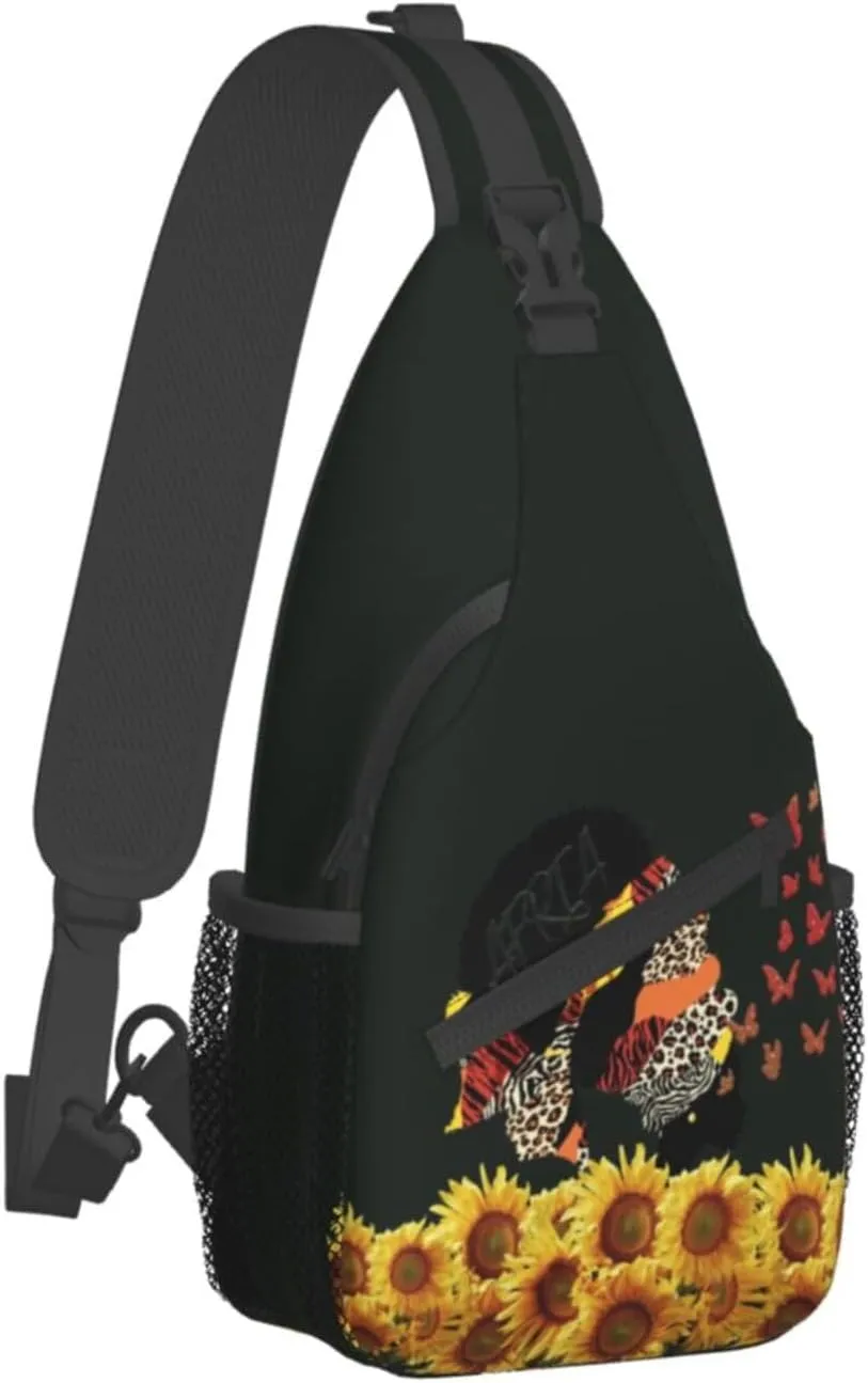 ASYG African American Womens Sling Bag African Women Crossbody Chest Daypack Casual Backpack Womens Shoulder Bag
