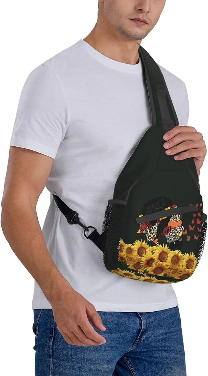 ASYG African American Womens Sling Bag African Women Crossbody Chest Daypack Casual Backpack Womens Shoulder Bag
