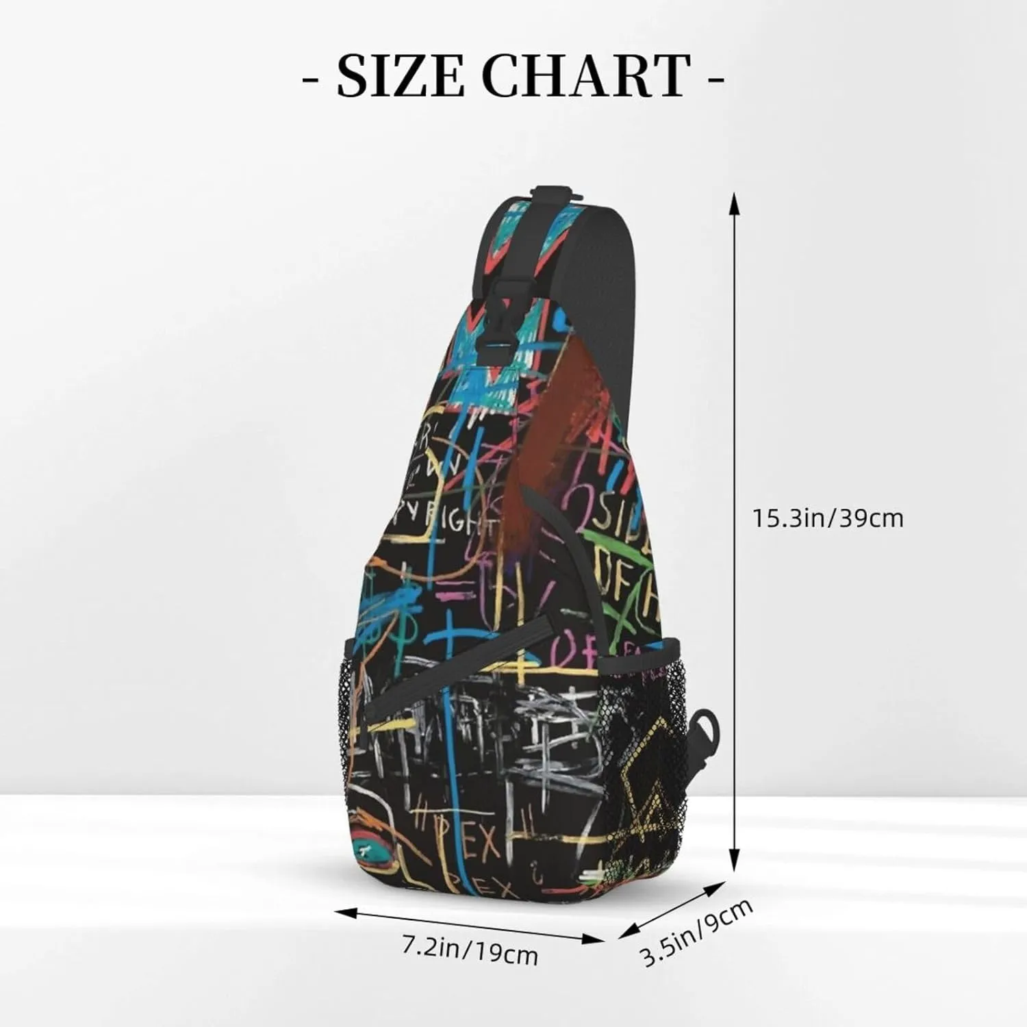 ASYG Graffiti Sling Bag Funny Crossbody Chest Daypack Casual Backpack Cool Shoulder Bag Hip Hop Bag