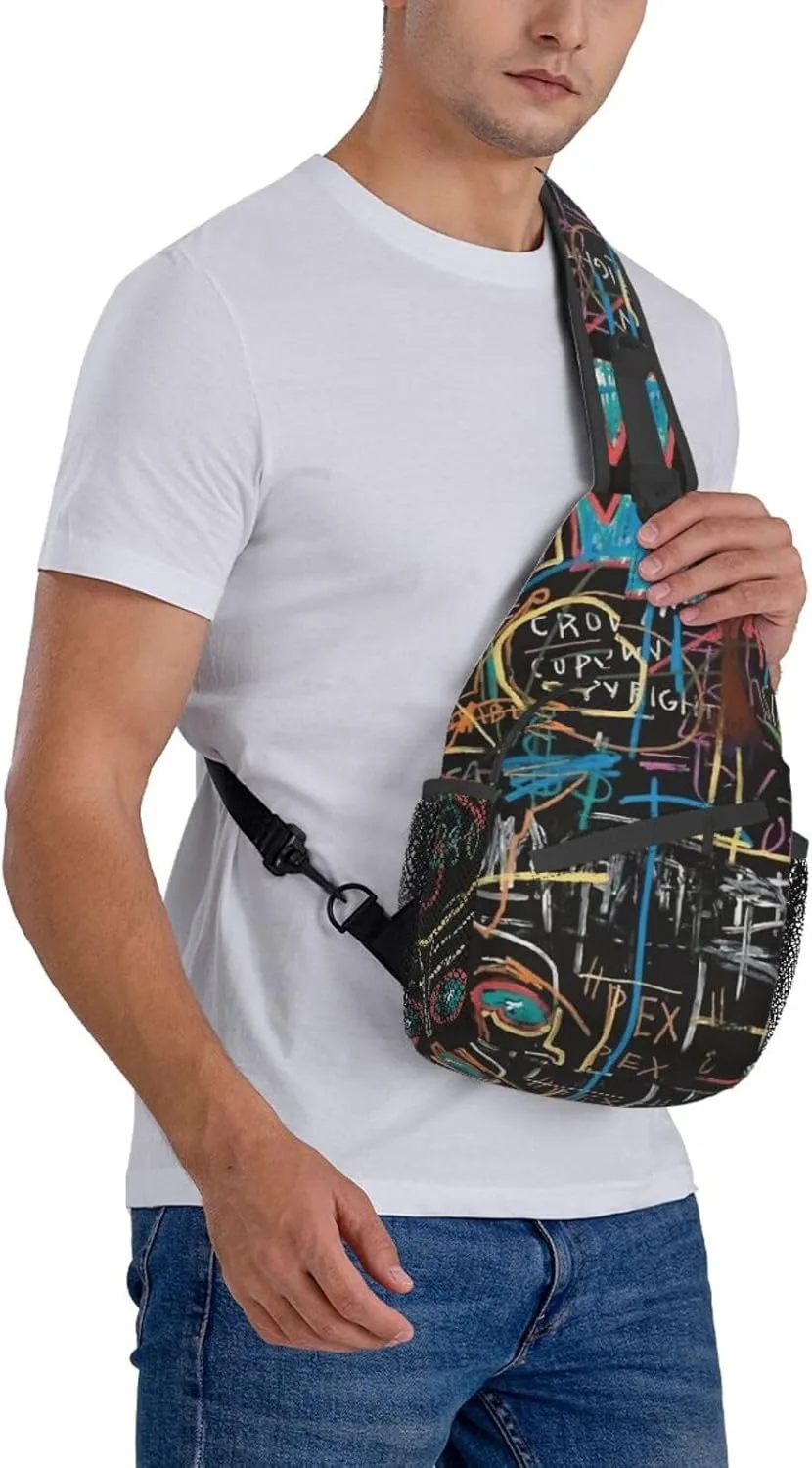 ASYG Graffiti Sling Bag Funny Crossbody Chest Daypack Casual Backpack Cool Shoulder Bag Hip Hop Bag