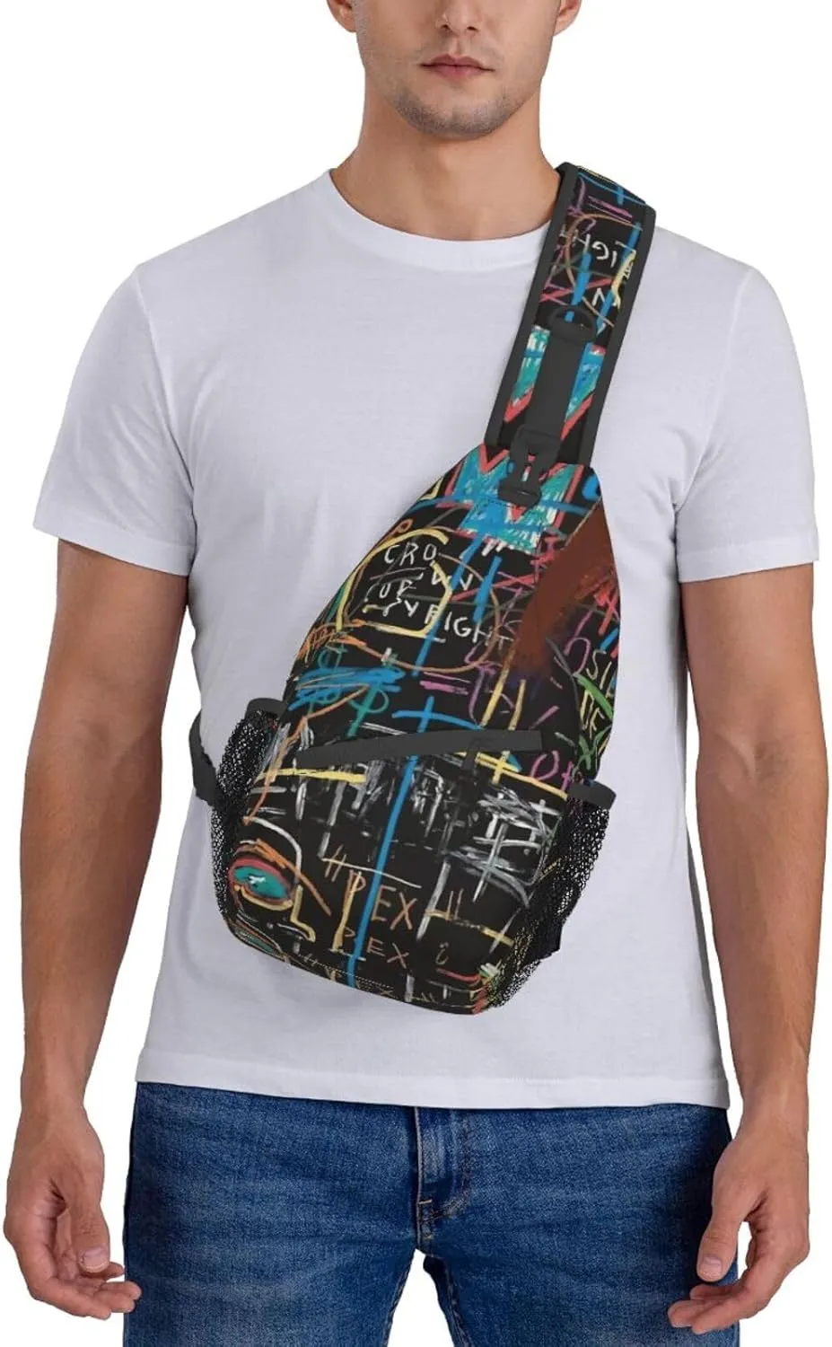 ASYG Graffiti Sling Bag Funny Crossbody Chest Daypack Casual Backpack Cool Shoulder Bag Hip Hop Bag