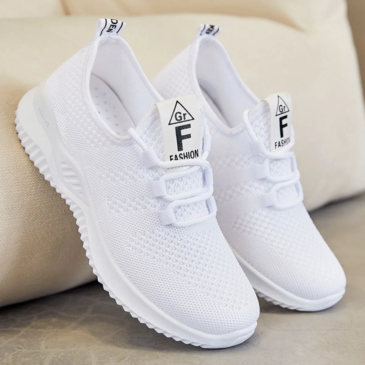 Athletic Shoes - Breathable Mesh Lace Up Athletic