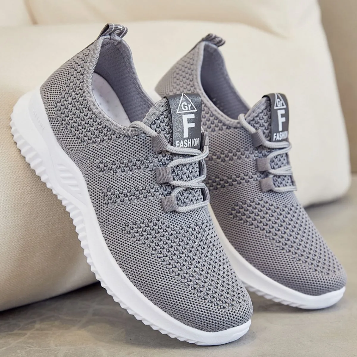 Athletic Shoes - Breathable Mesh Lace Up Athletic