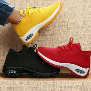 Athletic Shoes - Lace Up Mesh Breathable Athletic