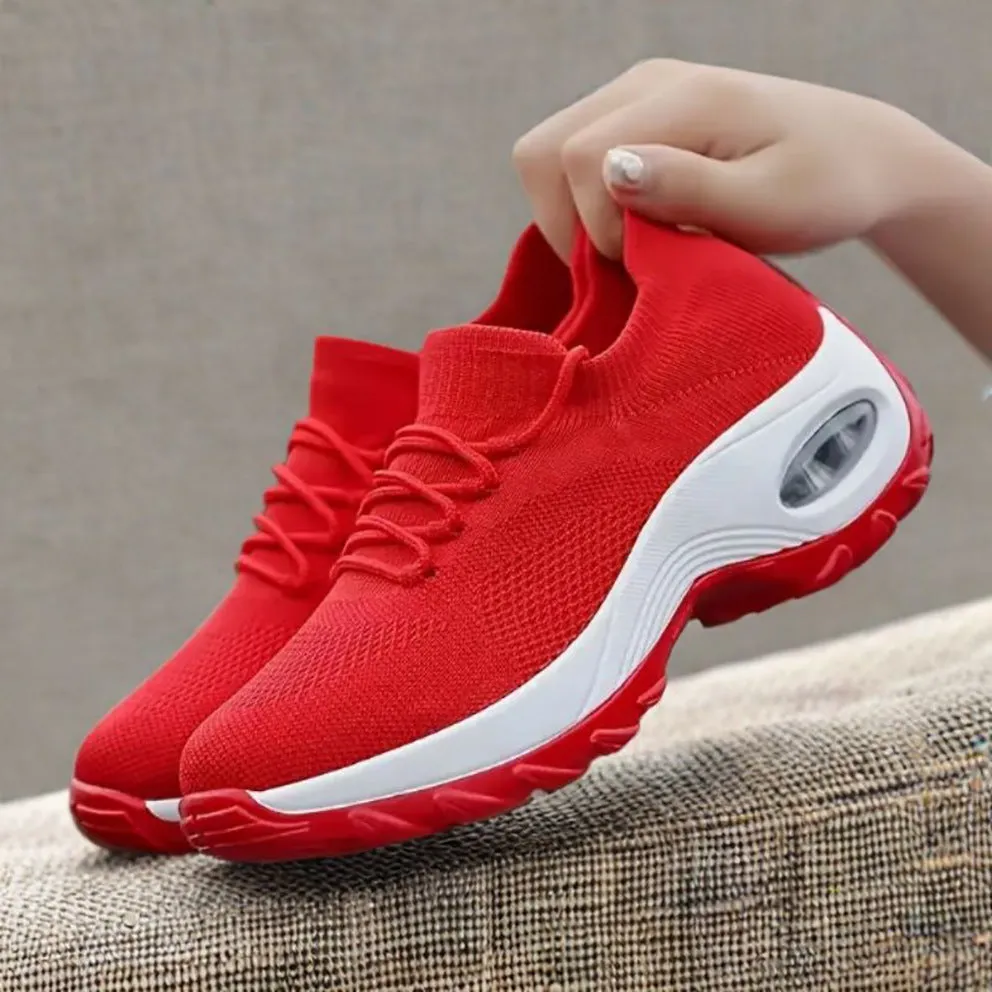 Athletic Shoes - Lace Up Mesh Breathable Athletic