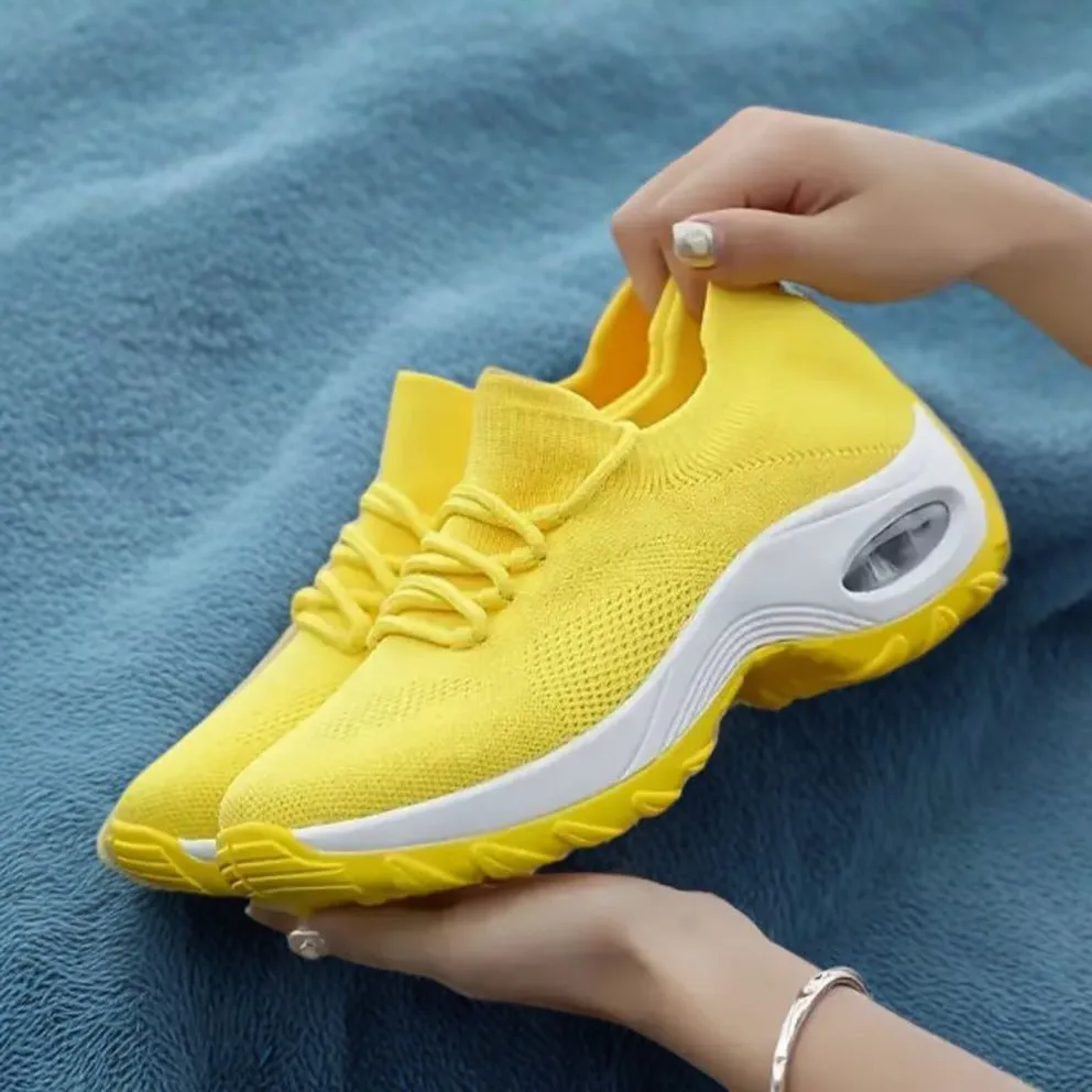 Athletic Shoes - Lace Up Mesh Breathable Athletic