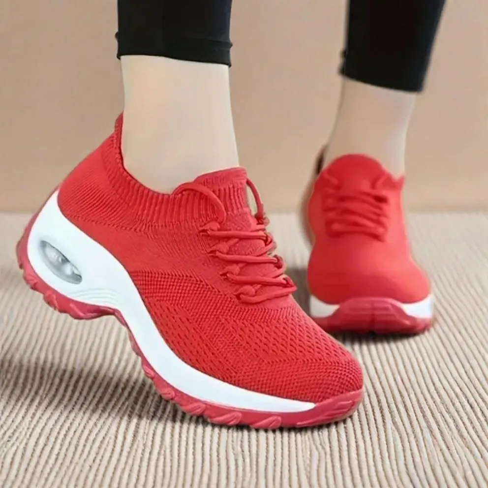 Athletic Shoes - Lace Up Mesh Breathable Athletic