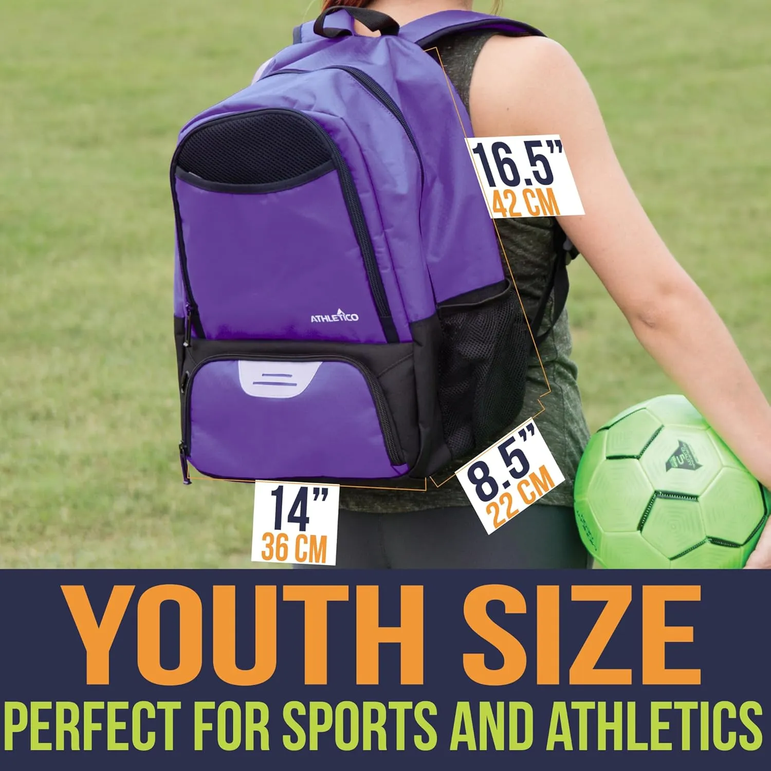 Athletico Youth Soccer Bag - Soccer Backpack & Bags for Basketball, Volleyball & Football | Includes Separate Cleat and Ball Compartment