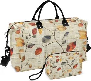 Autumn Leaves Branch Duffel Bag for Traveling, Gym Bags with Multiple Interior Pockets for Women Men Toiletry Purse Included 20.5”x 1.9” x 13.8”
