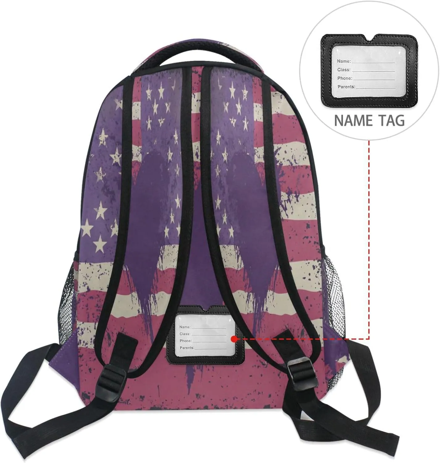 Backpack for Men and Women Fashion Business Work Bag with Chest Strap Gift Men & Women Purple Heart Day bird