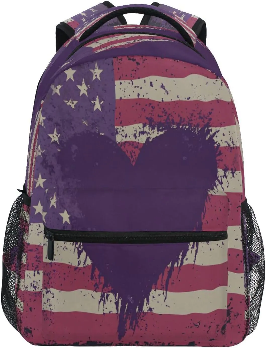 Backpack for Men and Women Fashion Business Work Bag with Chest Strap Gift Men & Women Purple Heart Day bird