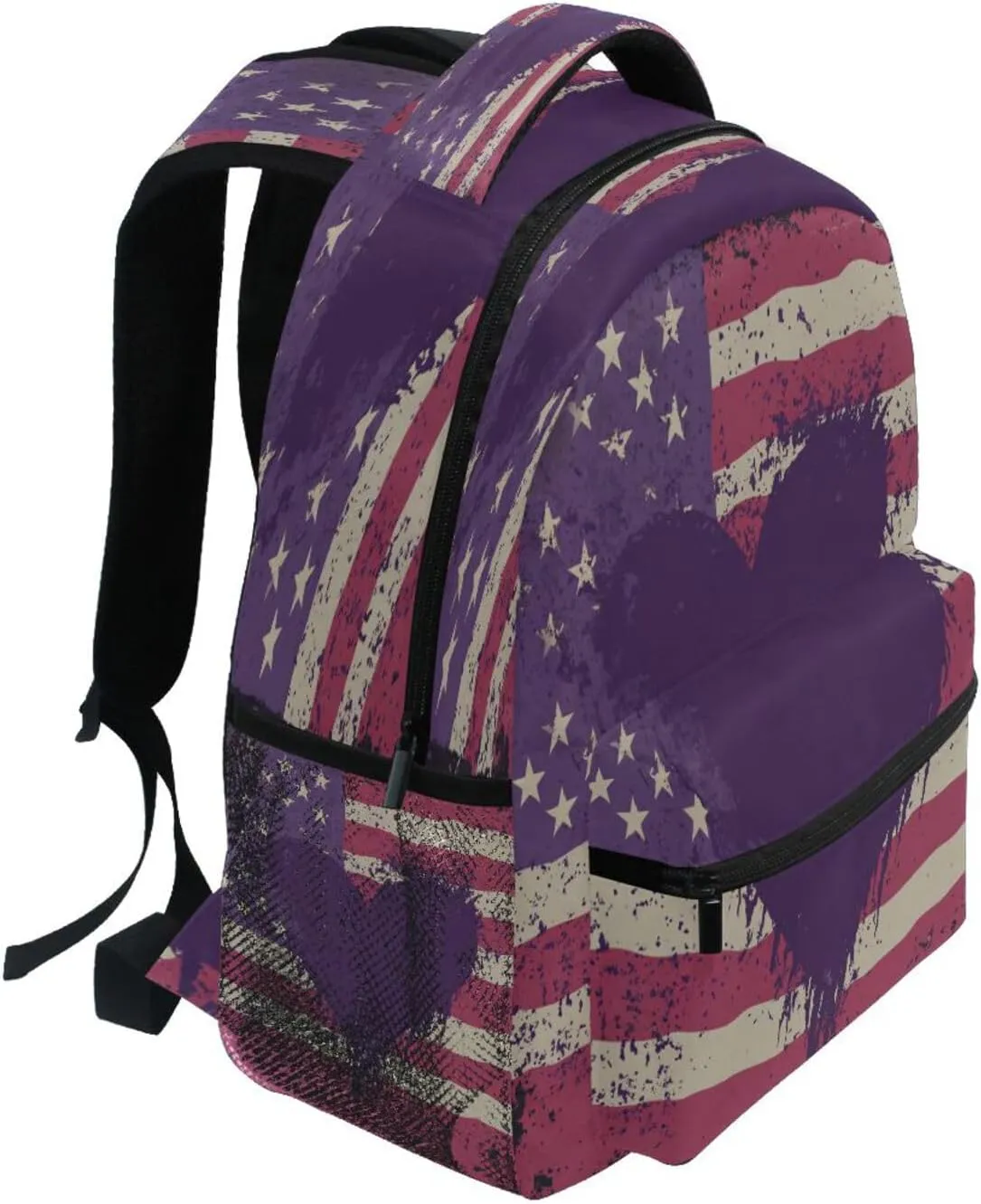 Backpack for Men and Women Fashion Business Work Bag with Chest Strap Gift Men & Women Purple Heart Day bird