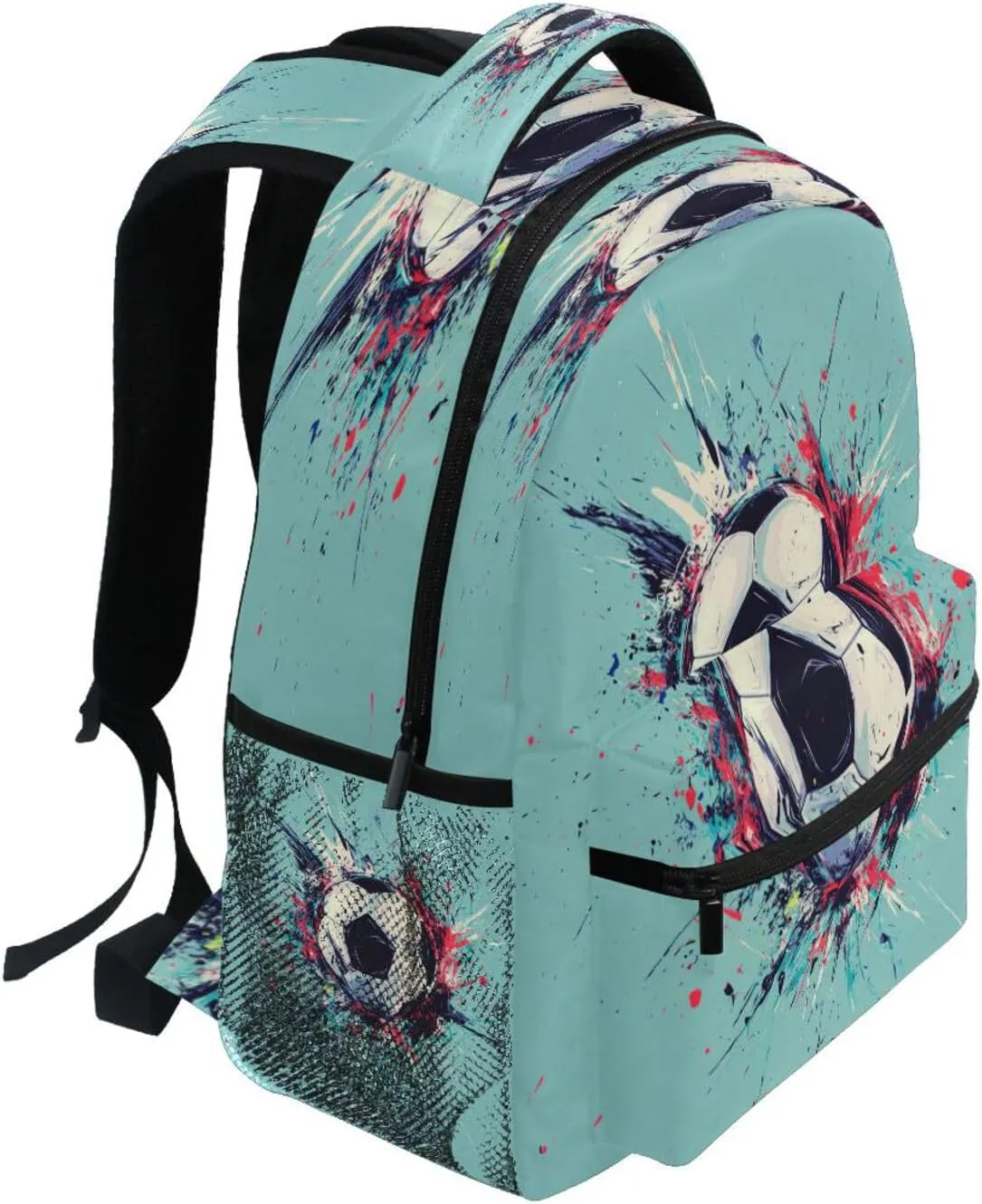 Backpack for Men and Women Fashion College School Computer Bag with Chest Strap Gift Men & Women Football Soccer Ball