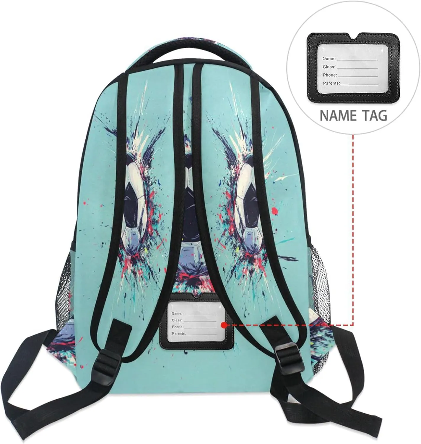 Backpack for Men and Women Fashion College School Computer Bag with Chest Strap Gift Men & Women Football Soccer Ball