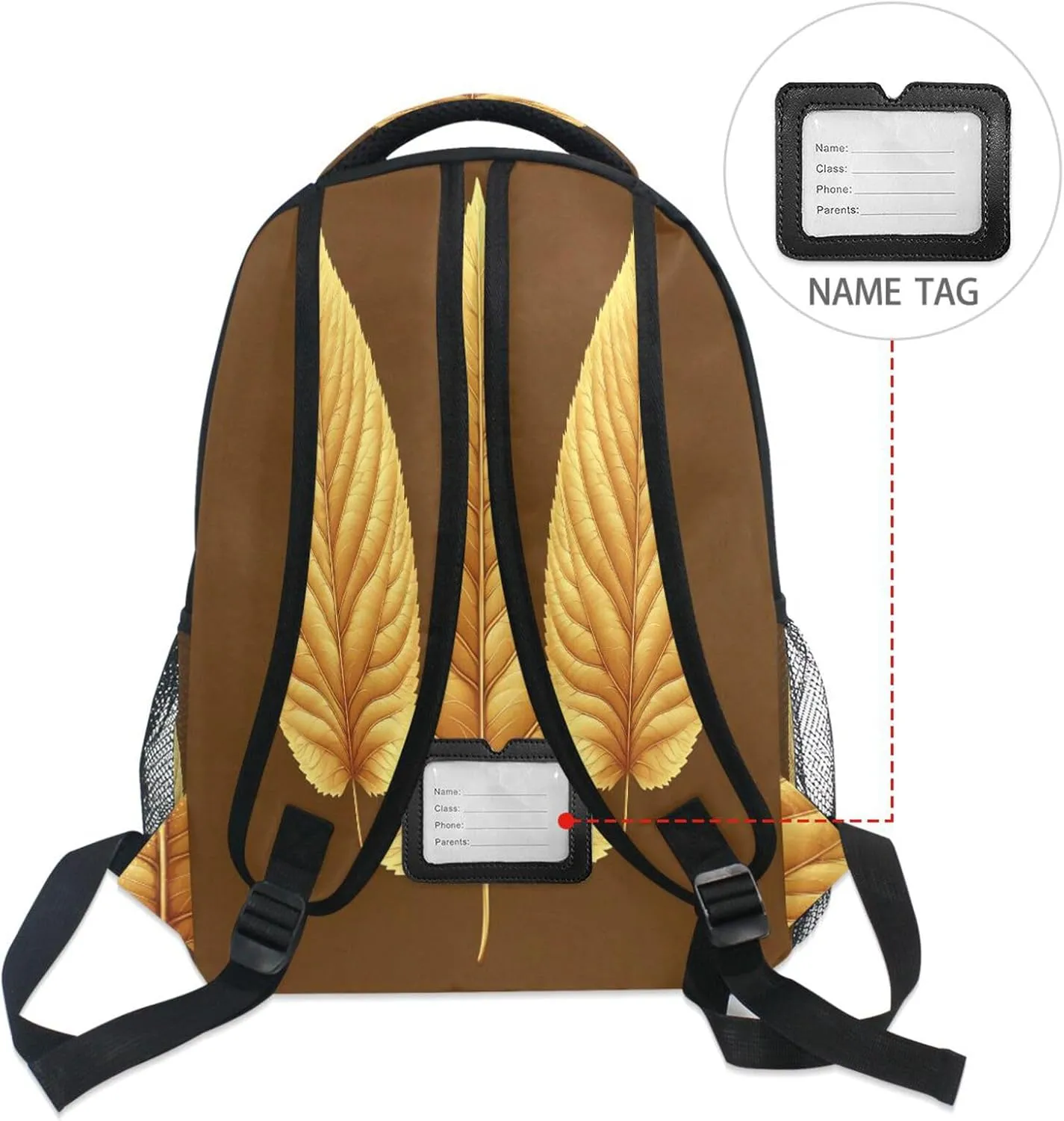 Backpack for Men Women Fashion Backpack with Chest Strap Gift Men & Women Leaf Mustard Mission Style