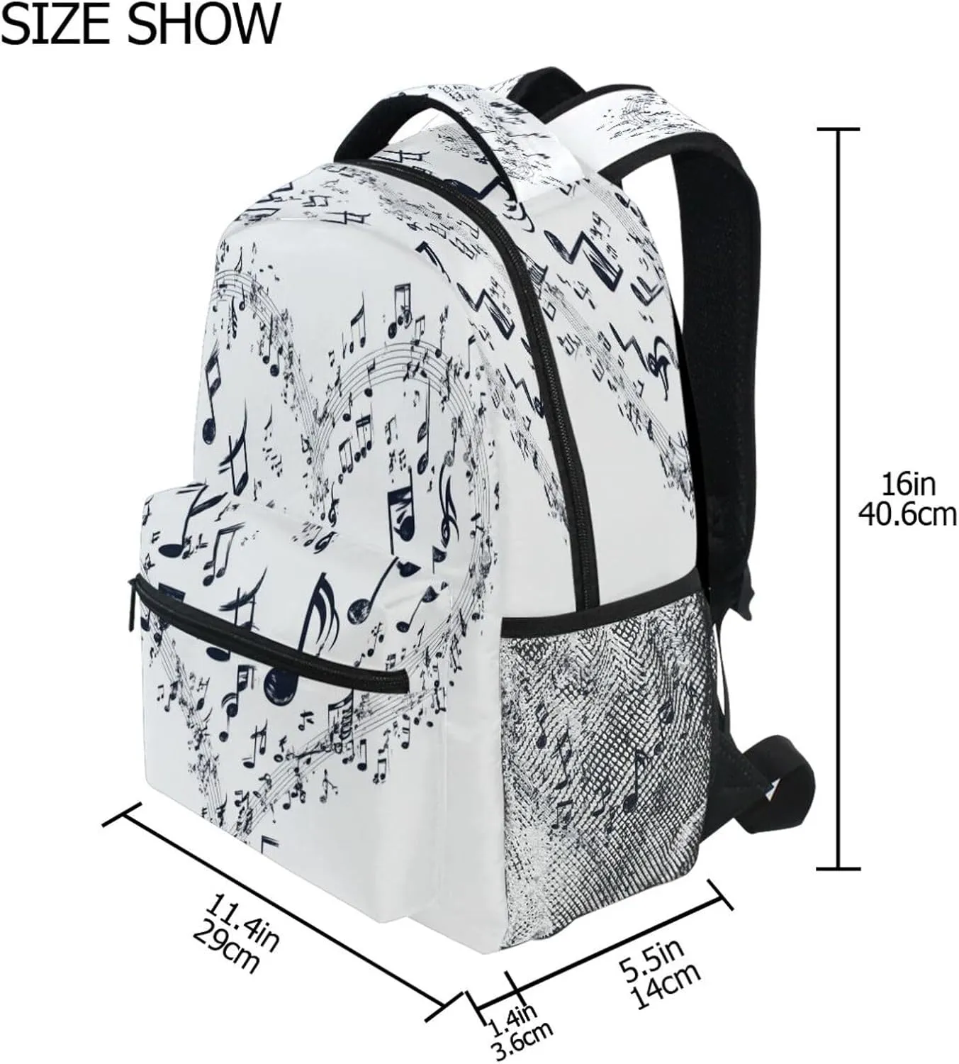 Backpack for Men Women Fashion Laptop Bag with Chest Strap for Business Work College Travel Trip Electrocardiogram