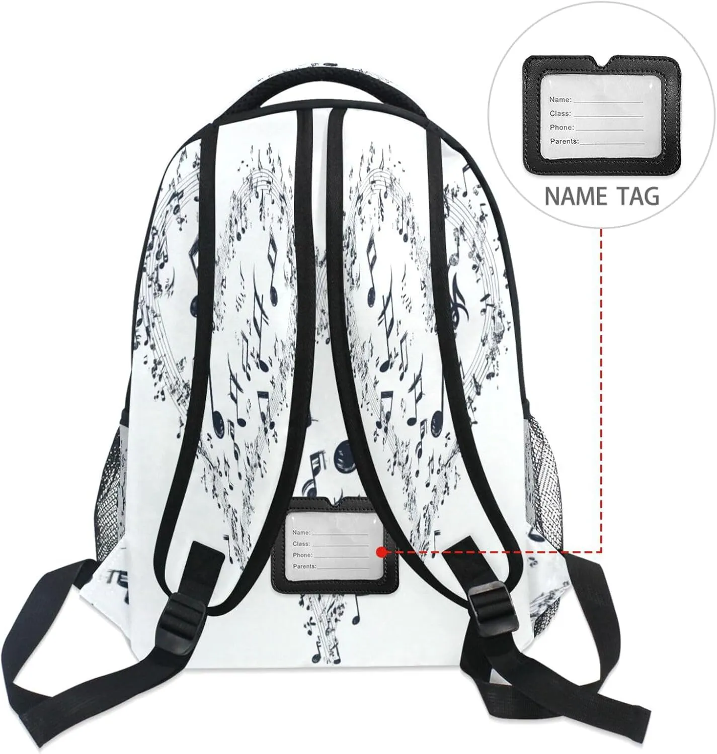 Backpack for Men Women Fashion Laptop Bag with Chest Strap for Business Work College Travel Trip Electrocardiogram