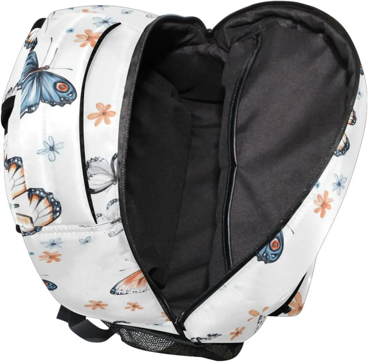Backpack for Men Women Waterproof Business Work Bag with Chest Strap for College Work Cartoon Funny Butterfly White