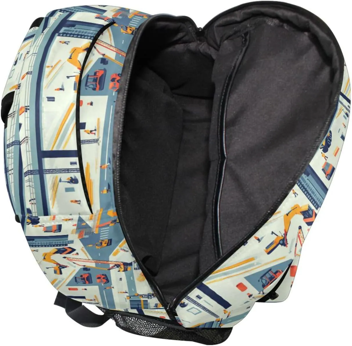 Backpack for Teacher Nurse Waterproof Stylish Travel Bags with Chest Strap for College Work Construction Scene Concrete Mixer Truck