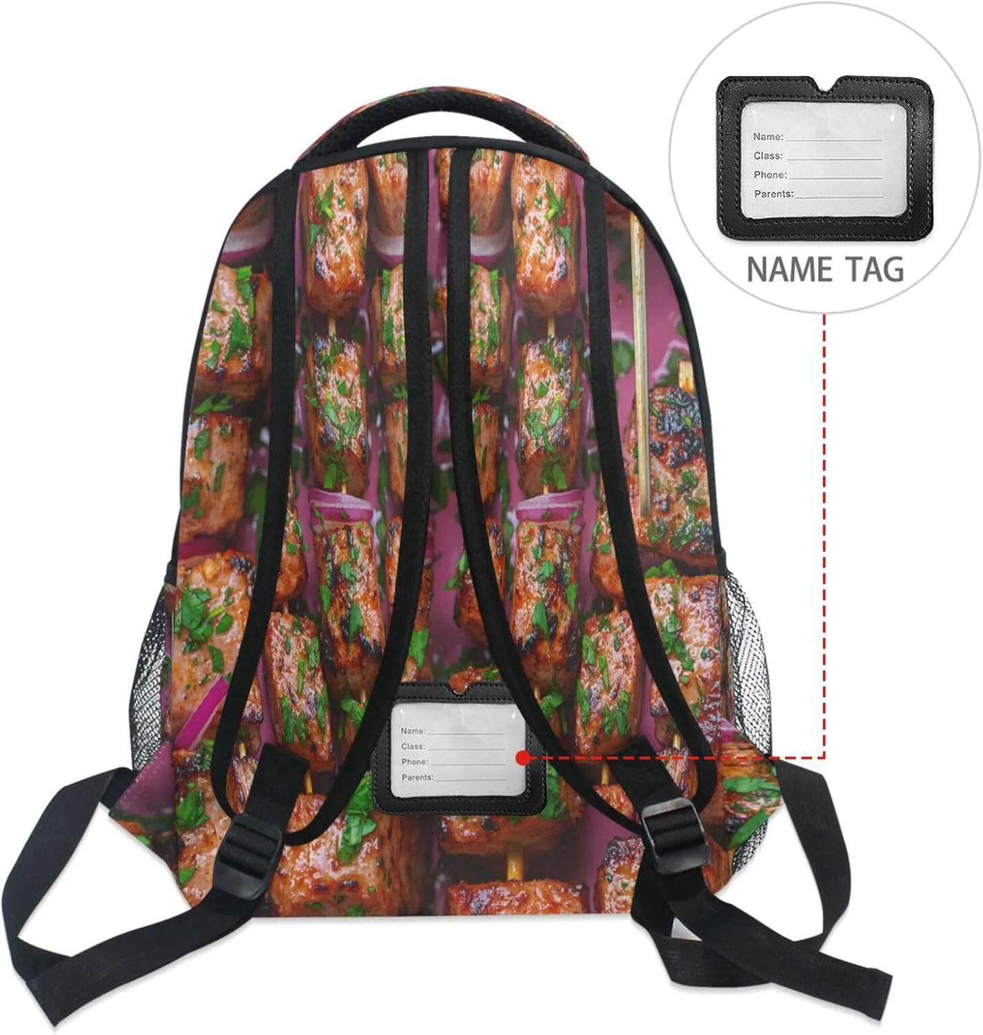 Backpack for Unisex Adult Waterproof Diaper Bag Backpack with Chest Strap for College Work Turkish Kebabs Greek Style