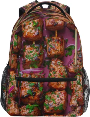 Backpack for Unisex Adult Waterproof Diaper Bag Backpack with Chest Strap for College Work Turkish Kebabs Greek Style