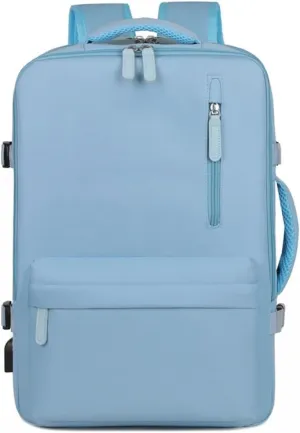 Backpack with expandable capacity for business, travel, and large capacity backpack(Blue)