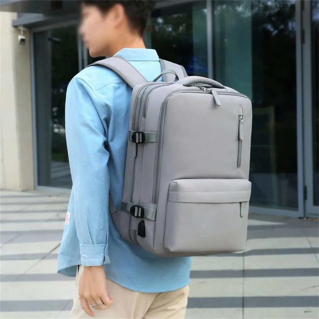 Backpack with expandable capacity for business, travel, and large capacity backpack(Gray)