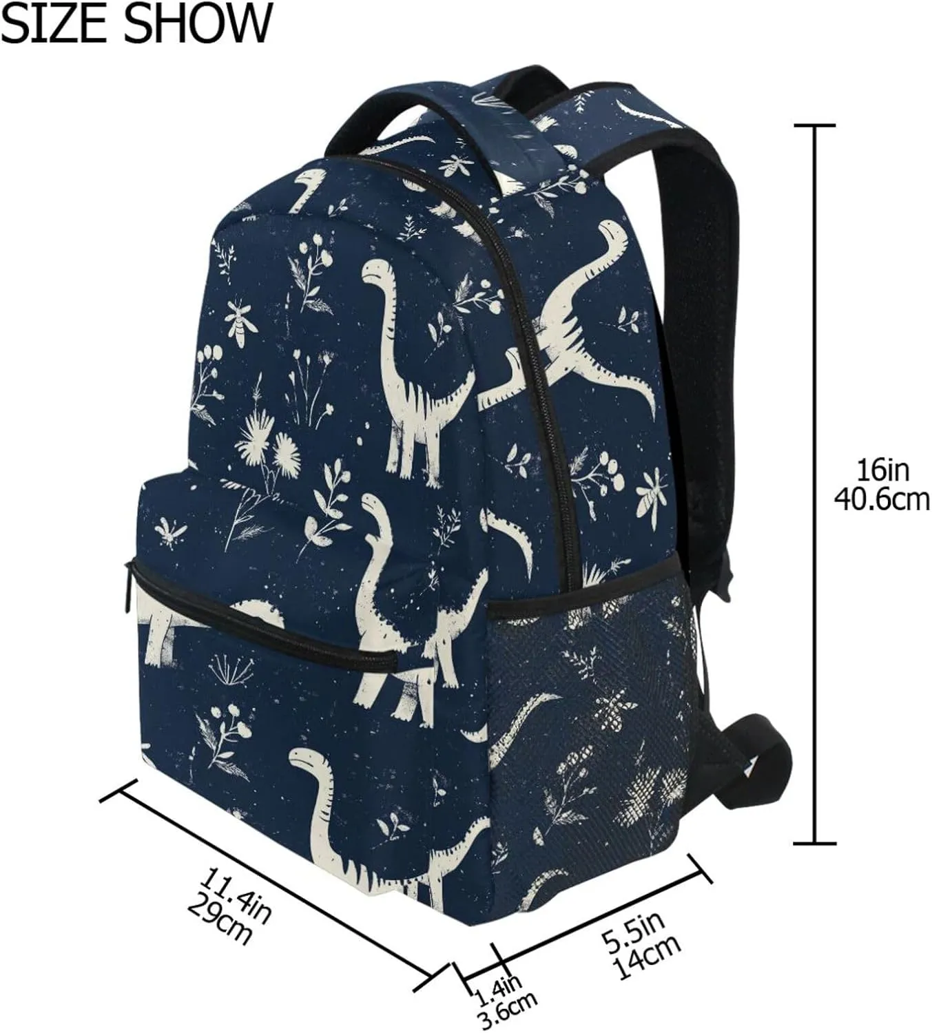 Backpacks for Teacher Nurse Fashion School Bag with Chest Strap for Business Work College Travel Trip Funny Dinosaurs