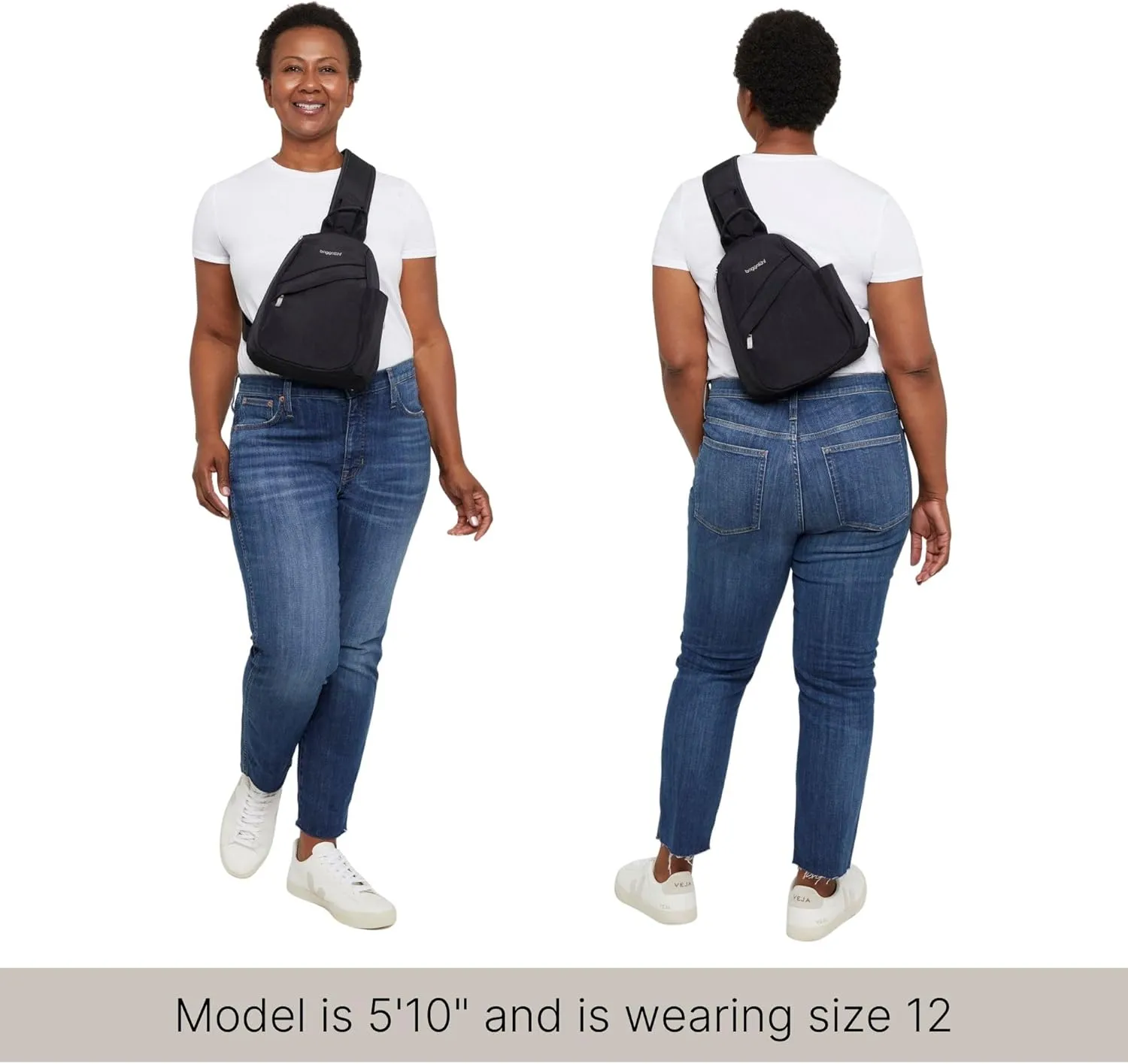 Baggallini Medium Sling Backpack 9"x11" - Lightweight Sling Bag with Convertible Adjustable Shoulder Strap