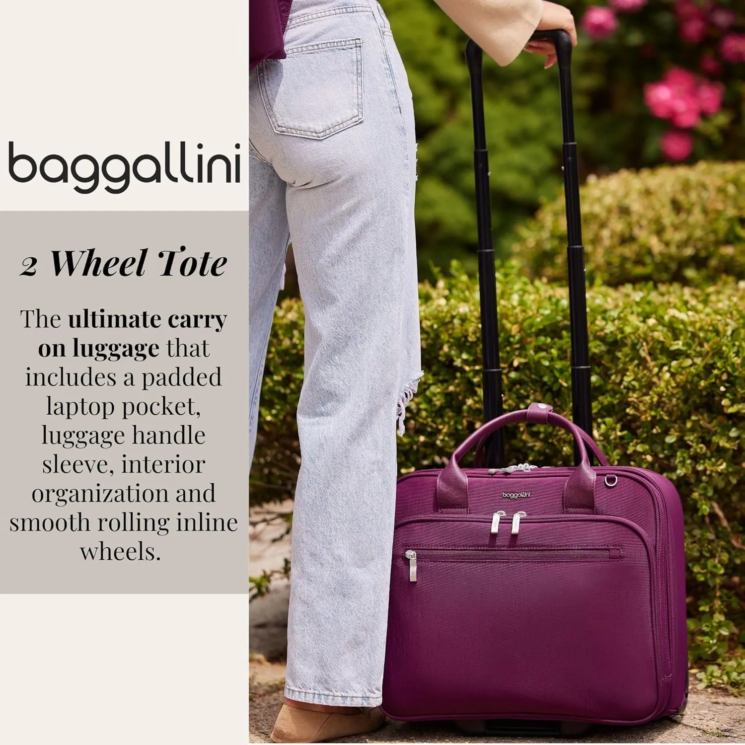 Baggallini Women's 2 Wheel Tote