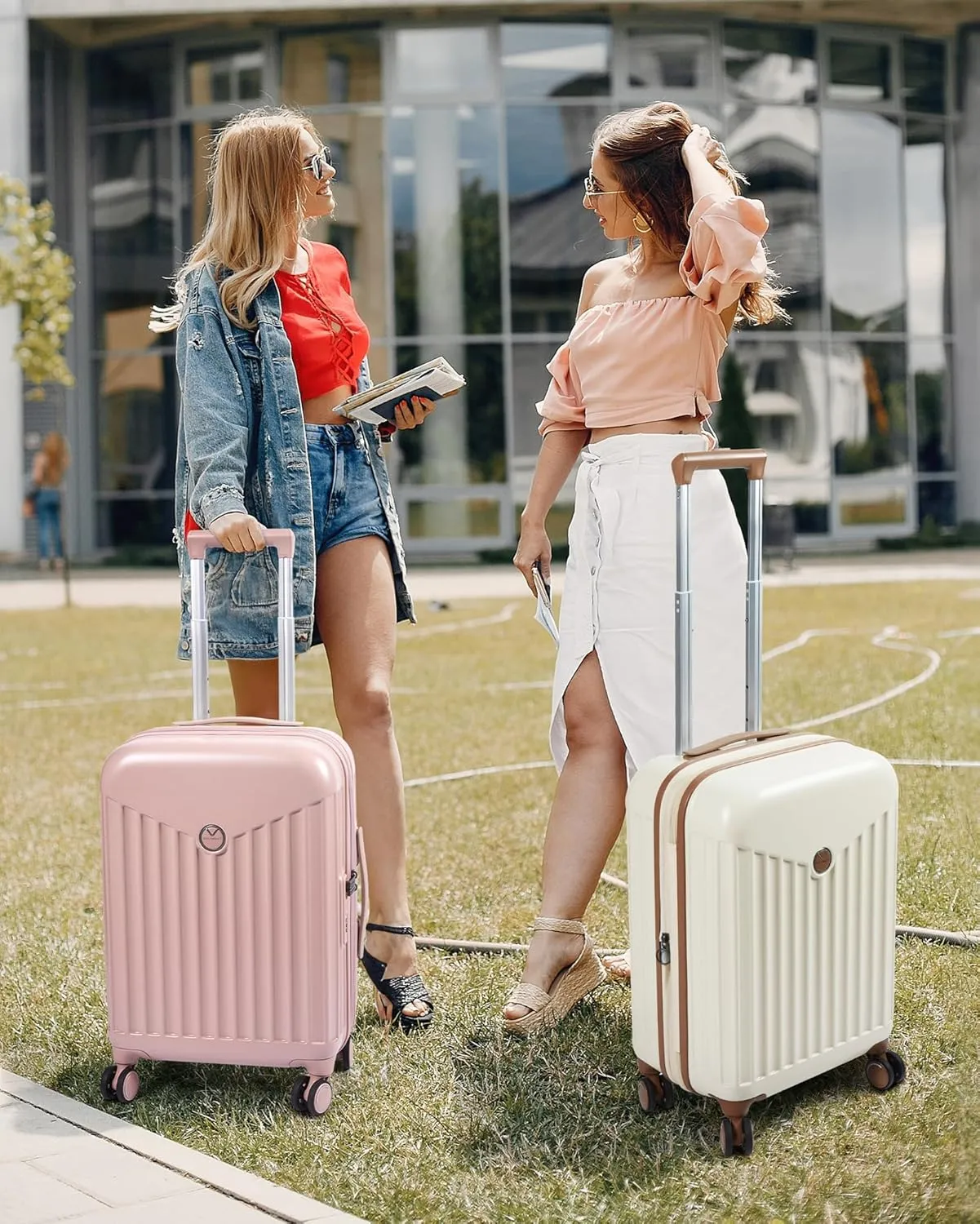 BAGSMART Hardside Expandable Luggage With Spinner Wheels, PC Lightweight Carry-On Luggage Airline Approved With TSA Lock, Durable Women Travel Suitcase Carry On 20 Inch, Beige