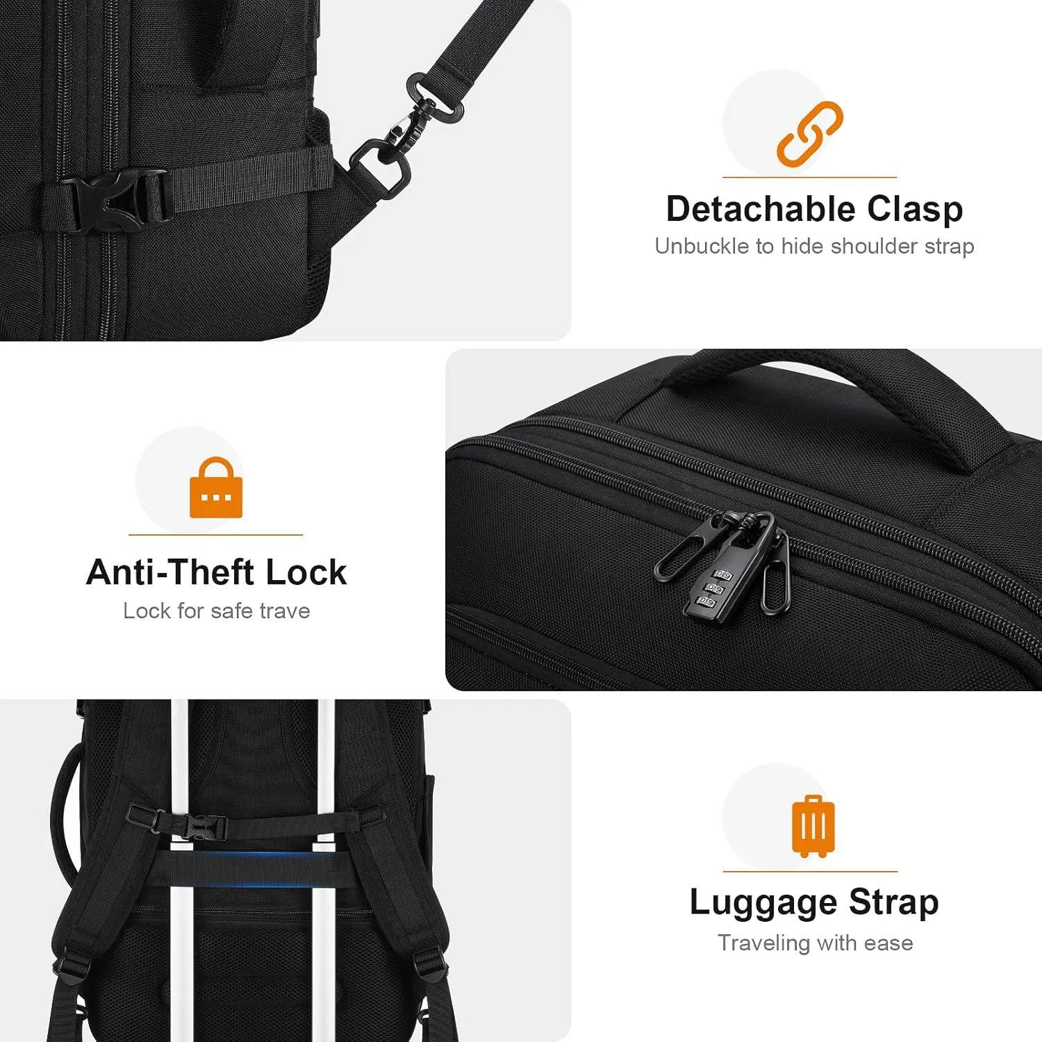 Bagsure Travel Backpack, 42L Carry on Luggage, Flight Approved Expandable Backpack, Laptop Backpack