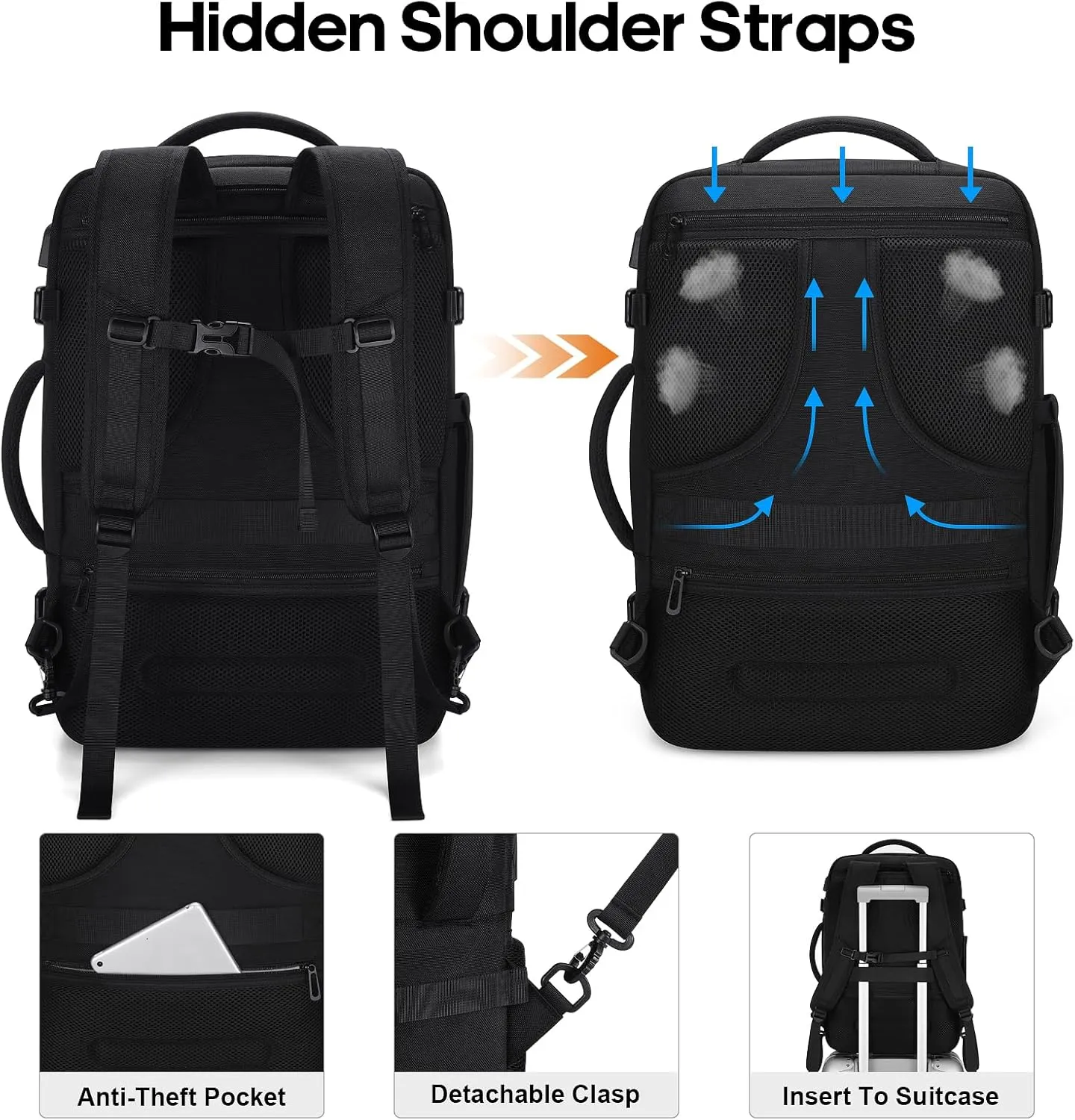 Bagsure Travel Backpack, 42L Carry on Luggage, Flight Approved Expandable Backpack, Laptop Backpack