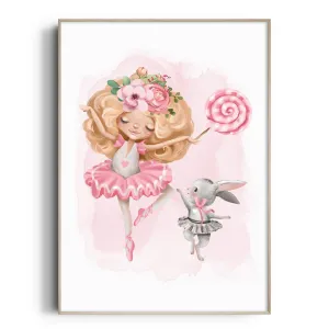 Ballerina & Bunny Print